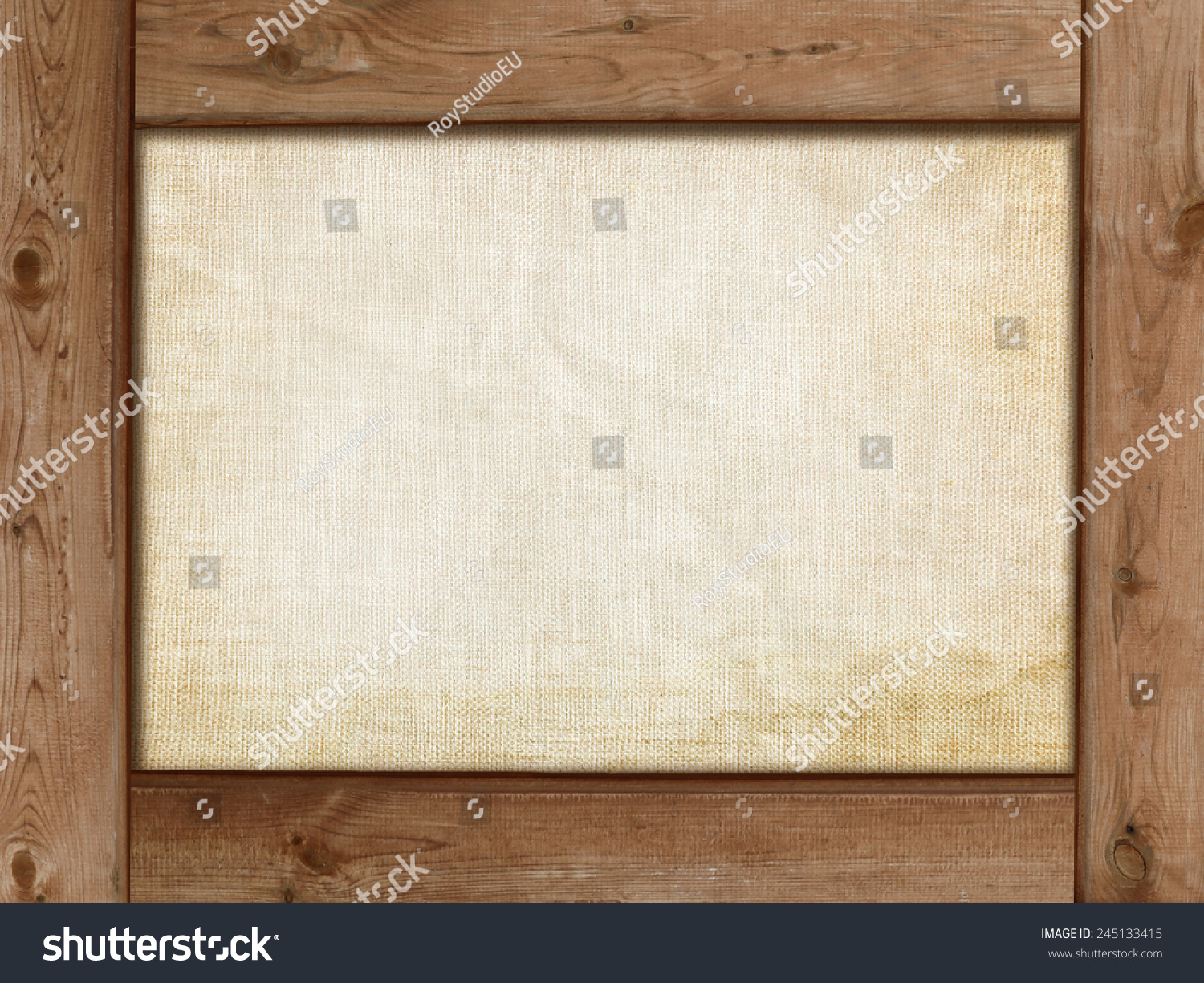 Ragged Paper Background Old Canvas Texture And Wood Frame ...