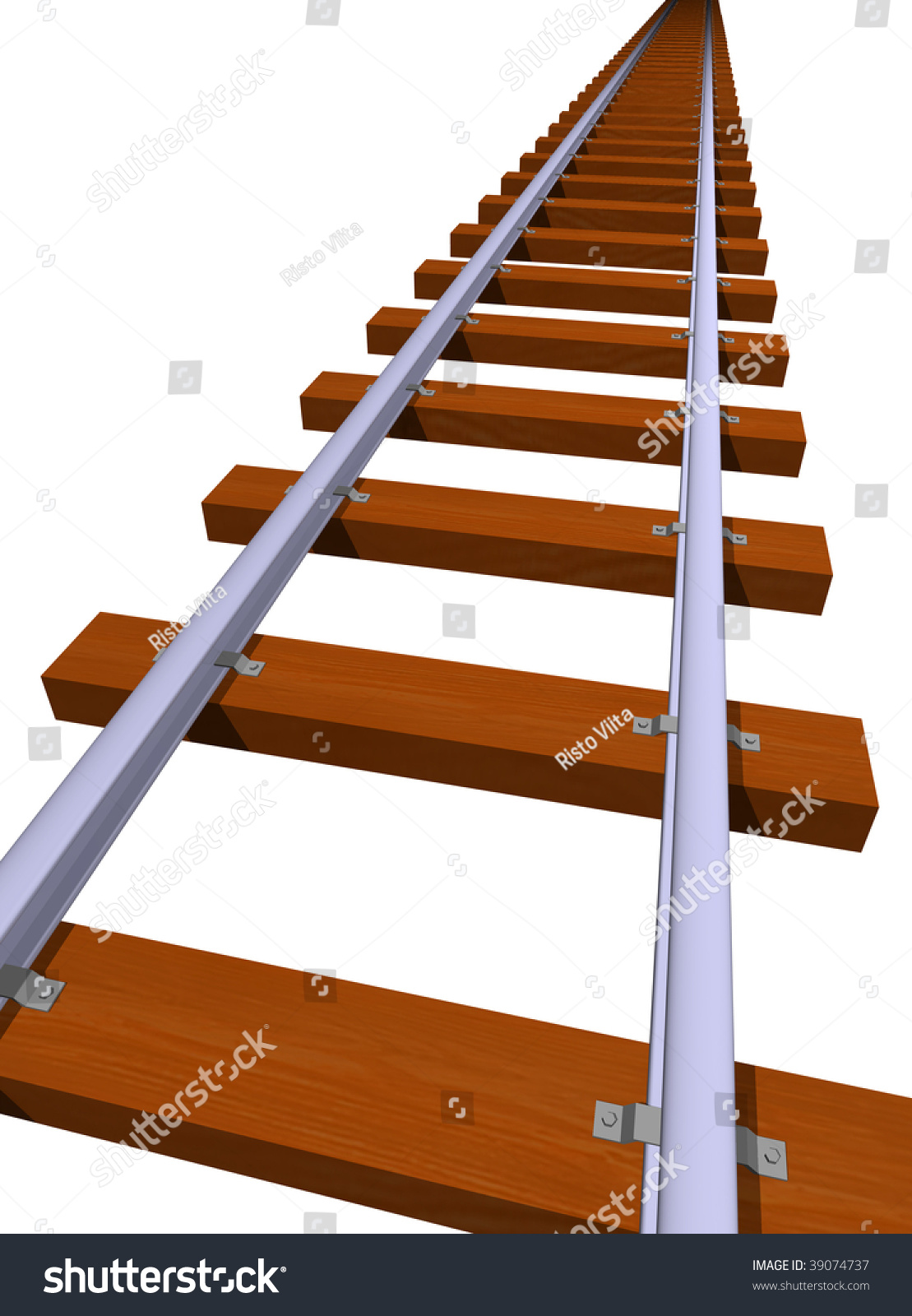 Railway Track 3d Stock Illustration 39074737 - Shutterstock