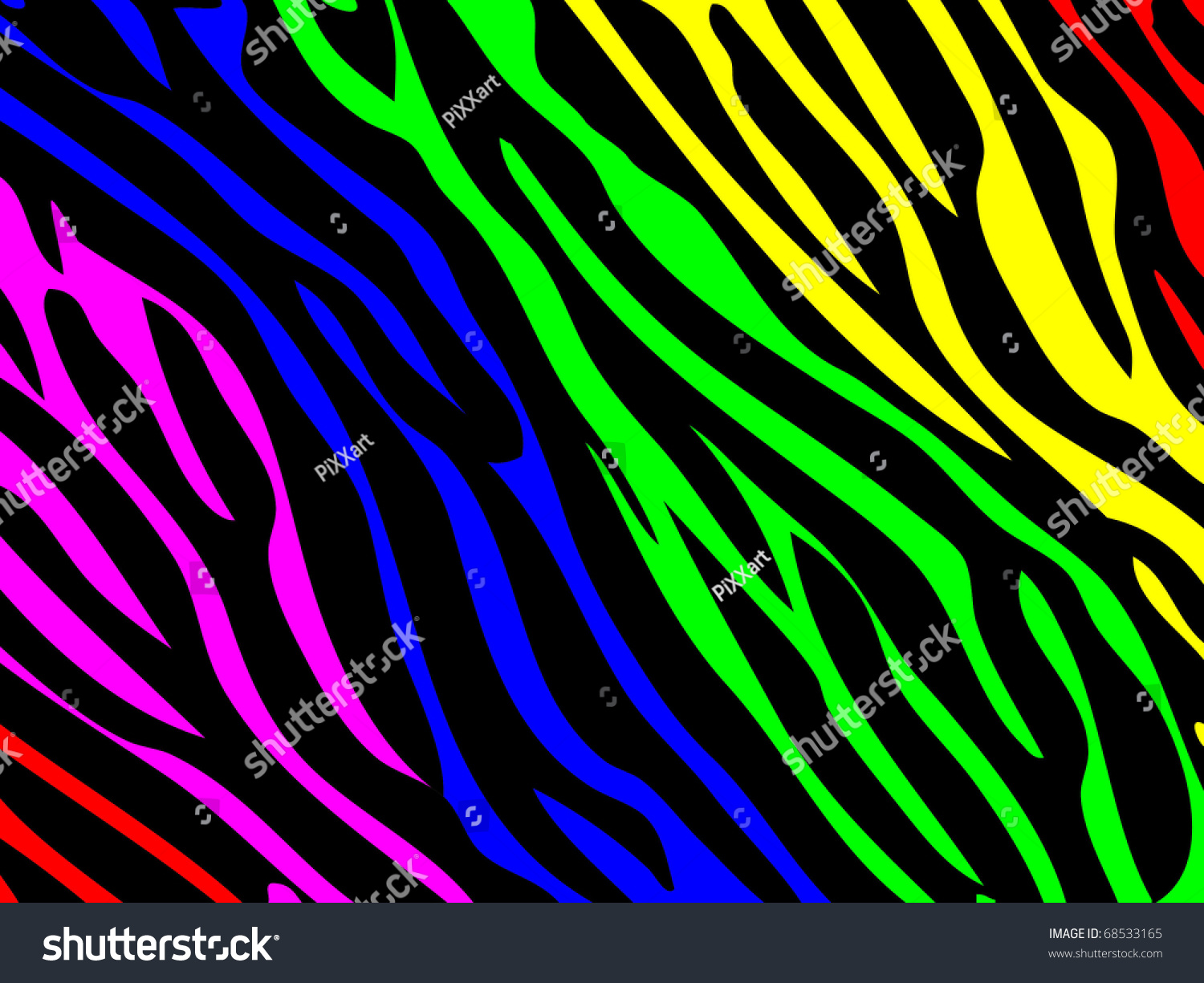 Rainbow Zebra Print also Available Vector Stock Illustration 68533165