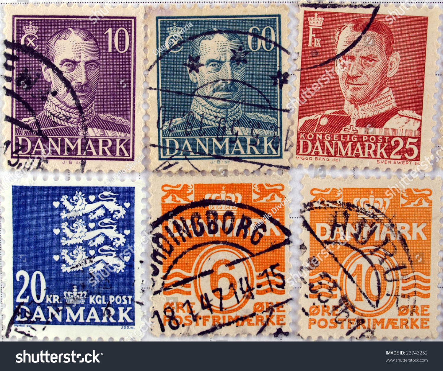 Range Of Denmark Postage Stamps Stock Photo 23743252 Shutterstock