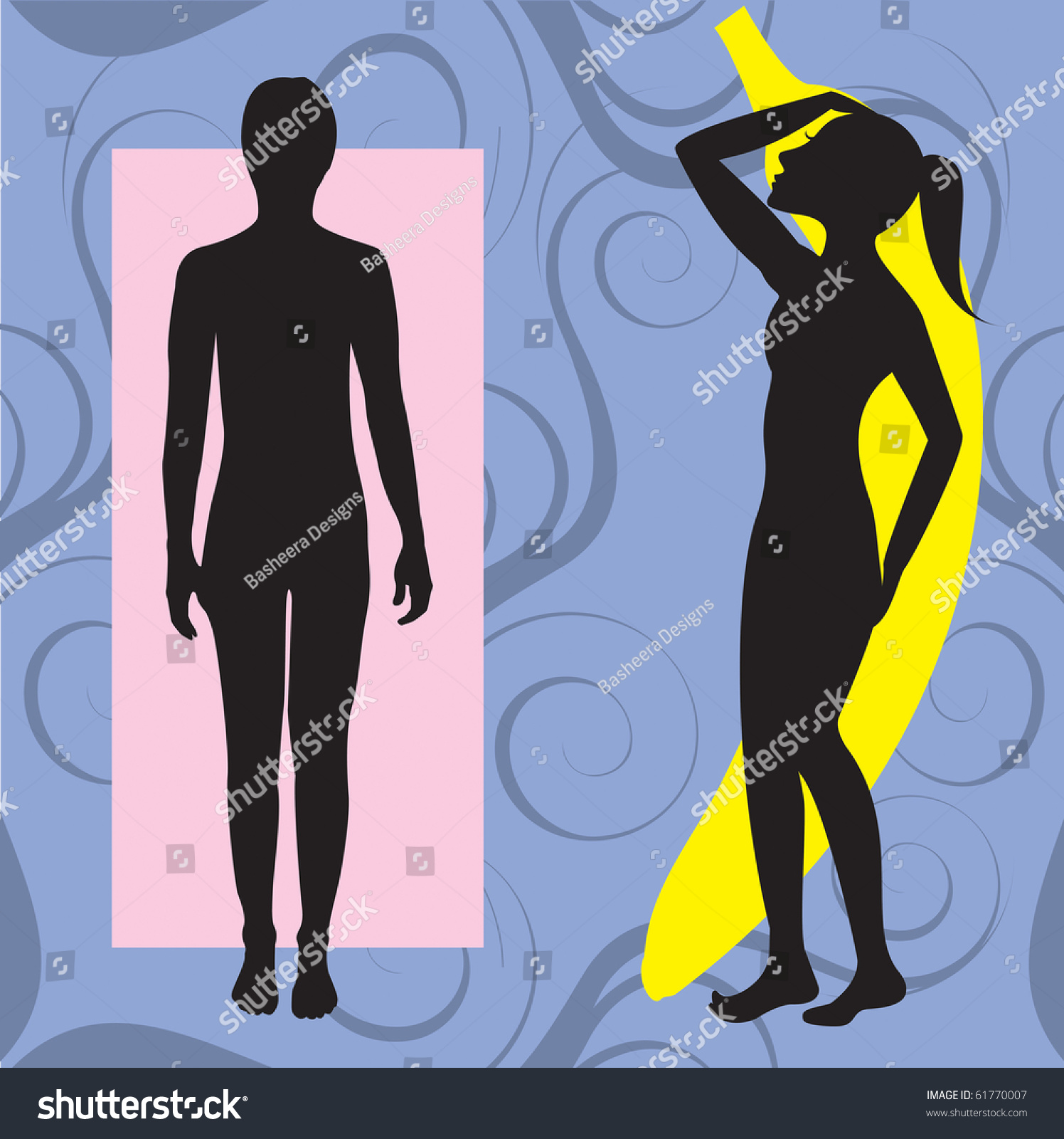 Raster Version Illustration Of Female Body Shape Banana Also Known As