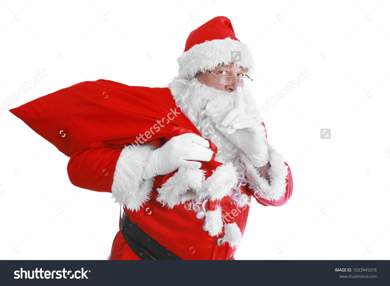 Real Santa Claus Carrying Big Bag Stock Photo Edit Now 1033945018