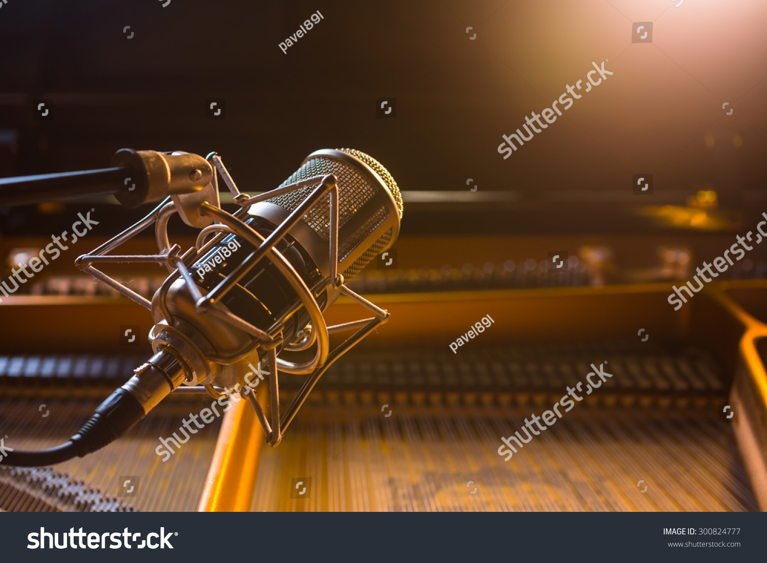 Recording Microphone Above Grand Piano Stock Photo Shutterstock