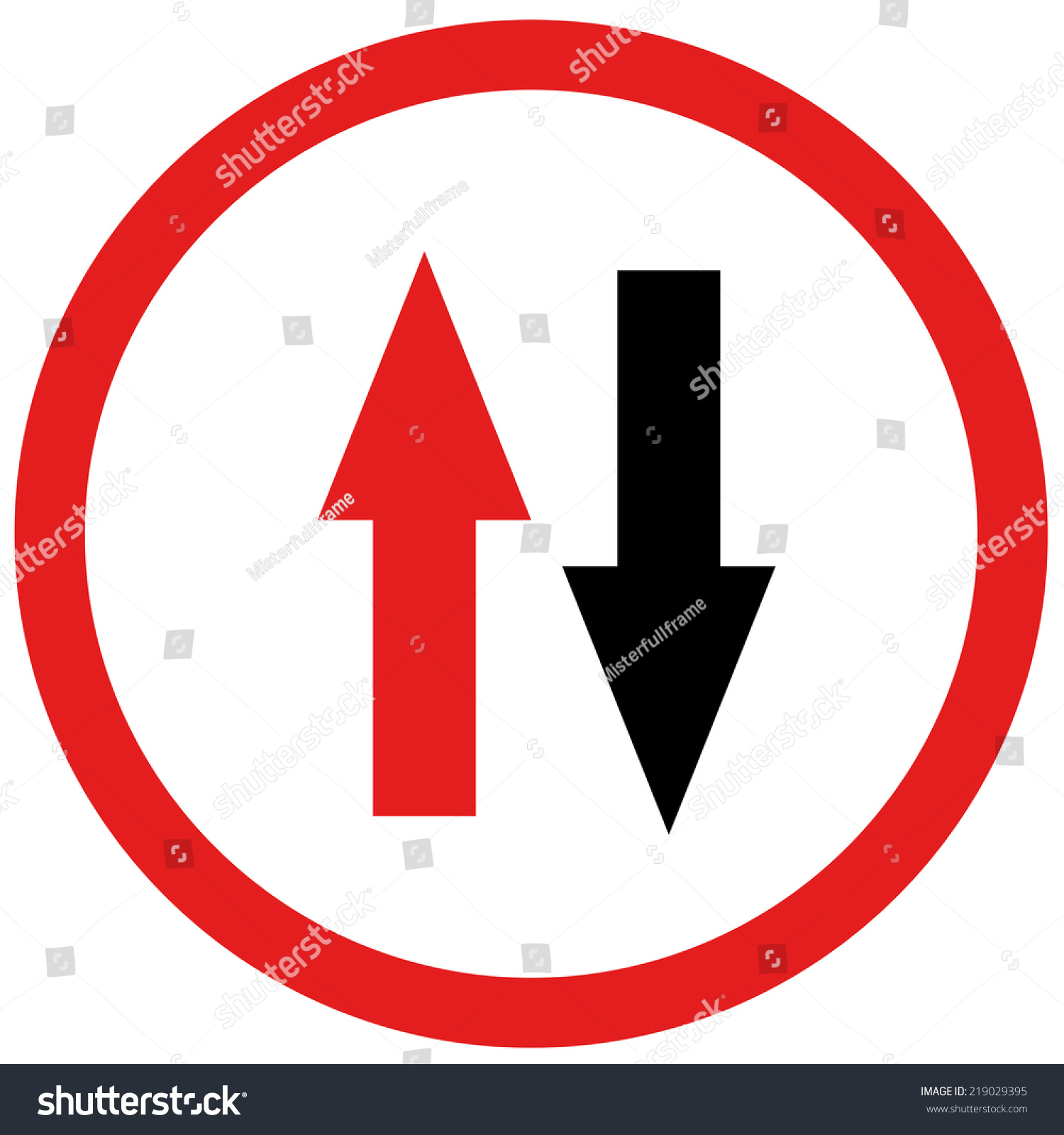 Red And Black Arrow Opposite Sign Board Traffic Stock ...