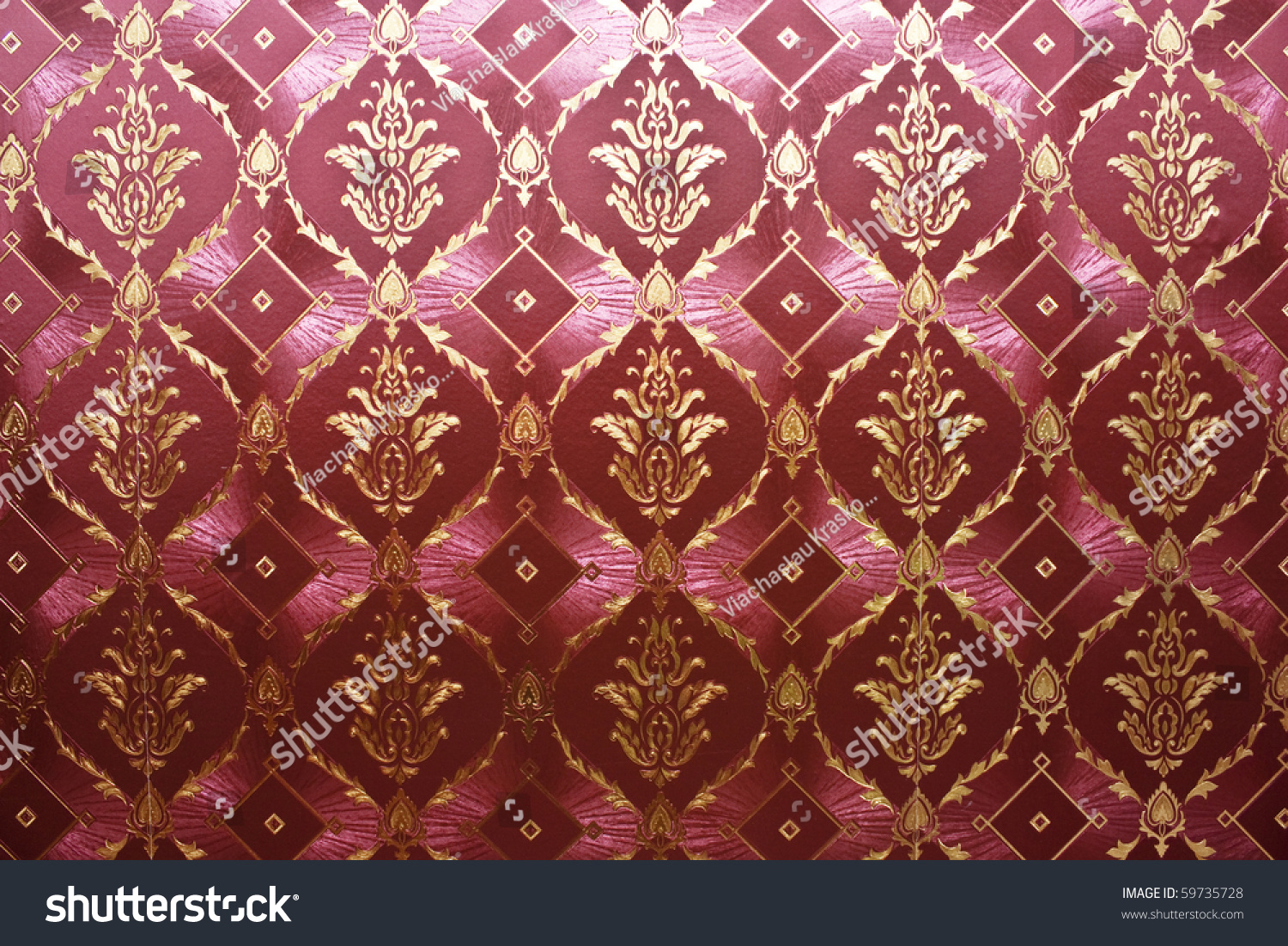 Red And Golden Dark Vintage Wallpaper Stock Photo 59735728 : Shutterstock