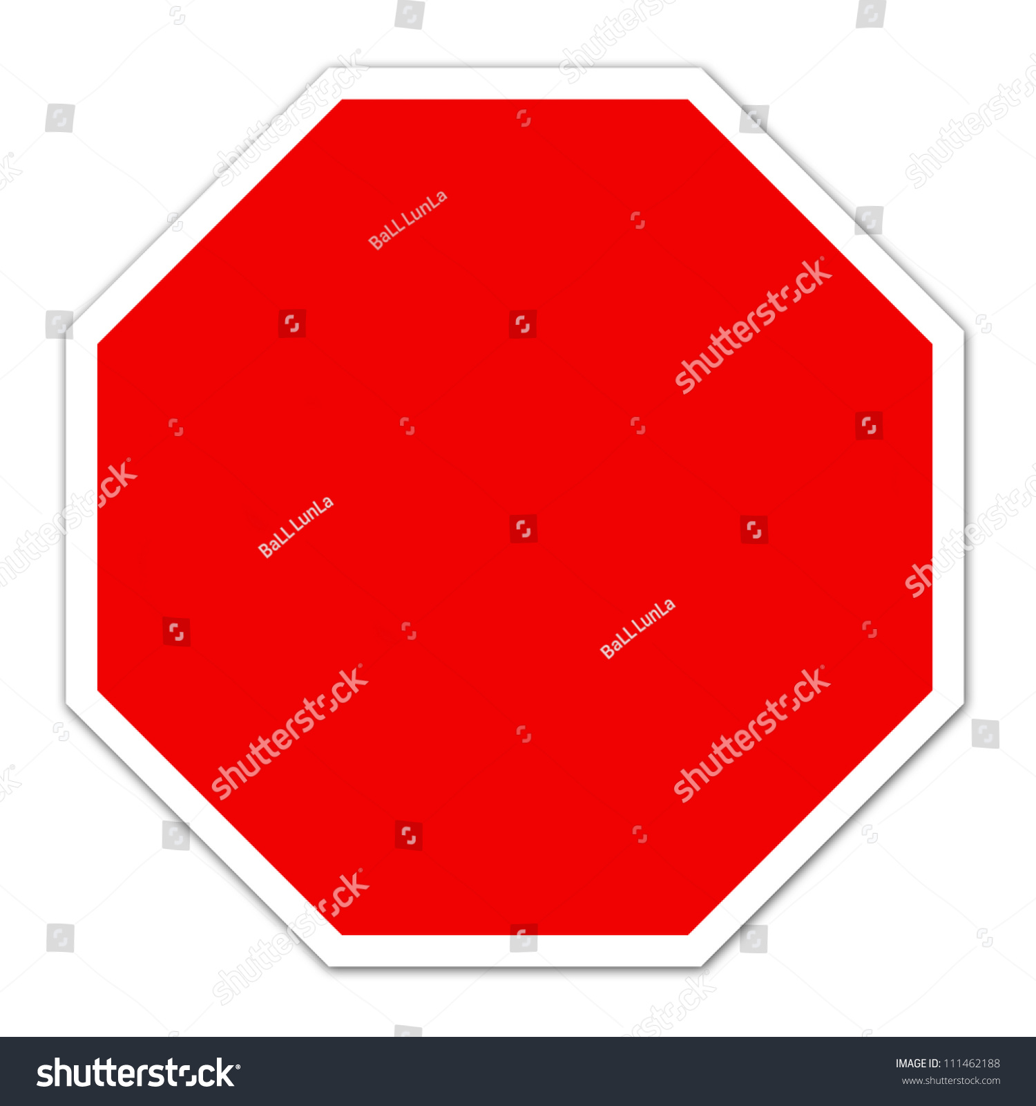 Red Blank Sign On White Stock Photo 111462188 : Shutterstock