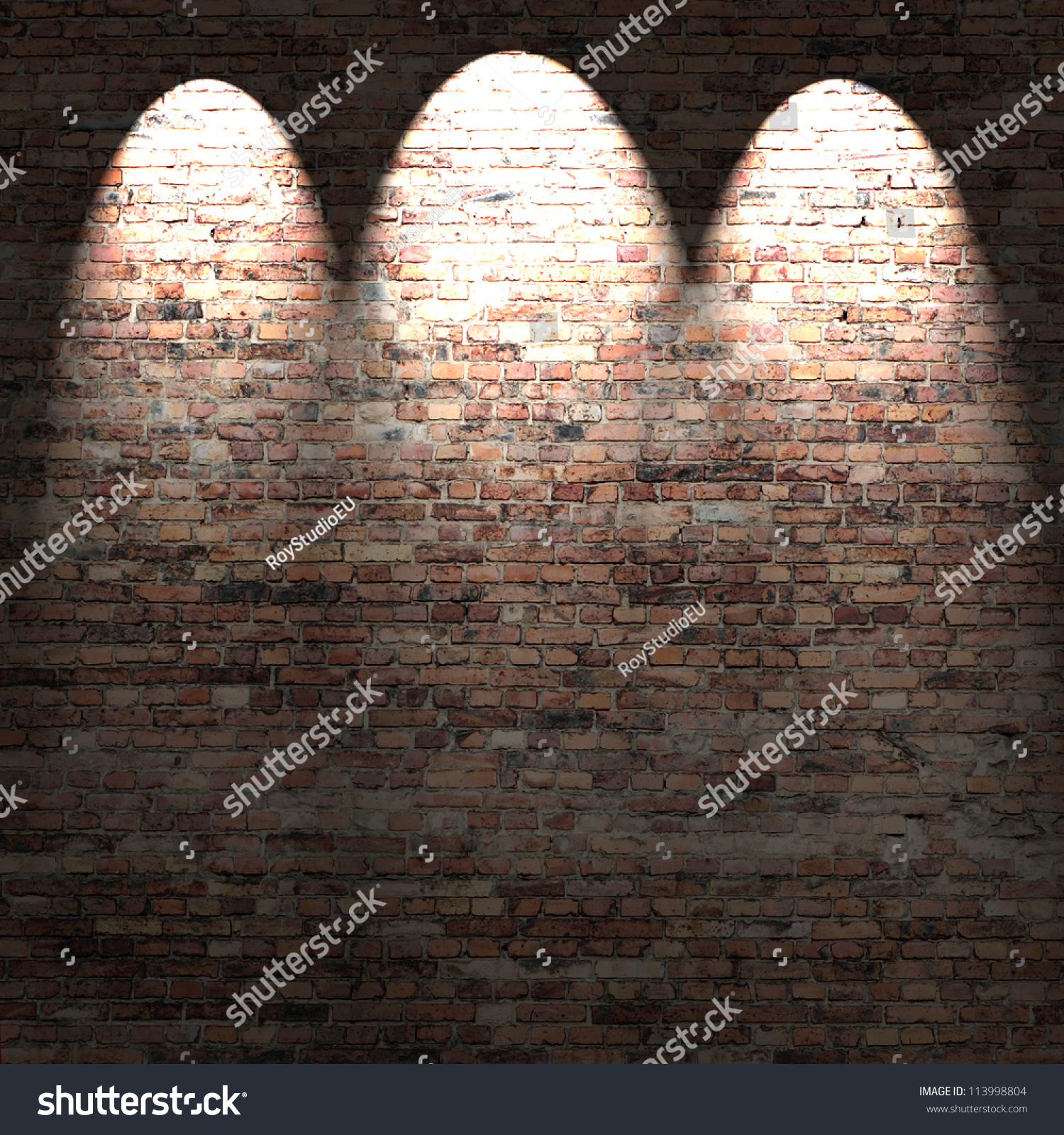 Red Brick Wall Background Texture Loft Apartment Or Basement With Spot Lights Stock Photo ...