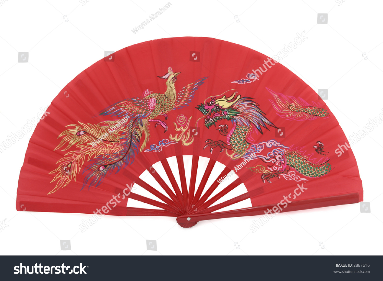 Red Chinese Hand Fan Stock Photo 2887616 : Shutterstock