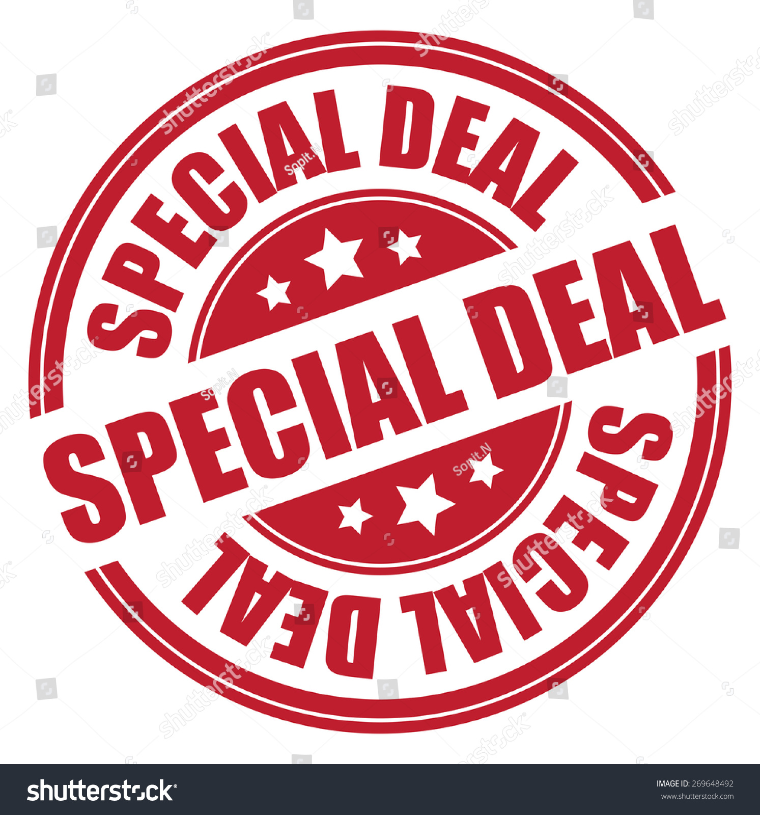 Red Circle Special Deal Sticker Tag Stock Illustration 269648492