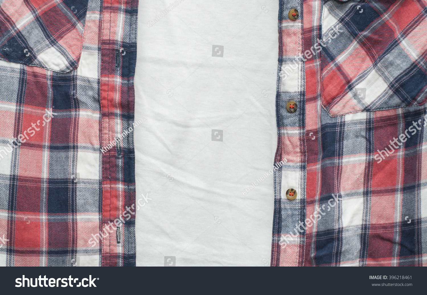 plaid shirt with undershirt