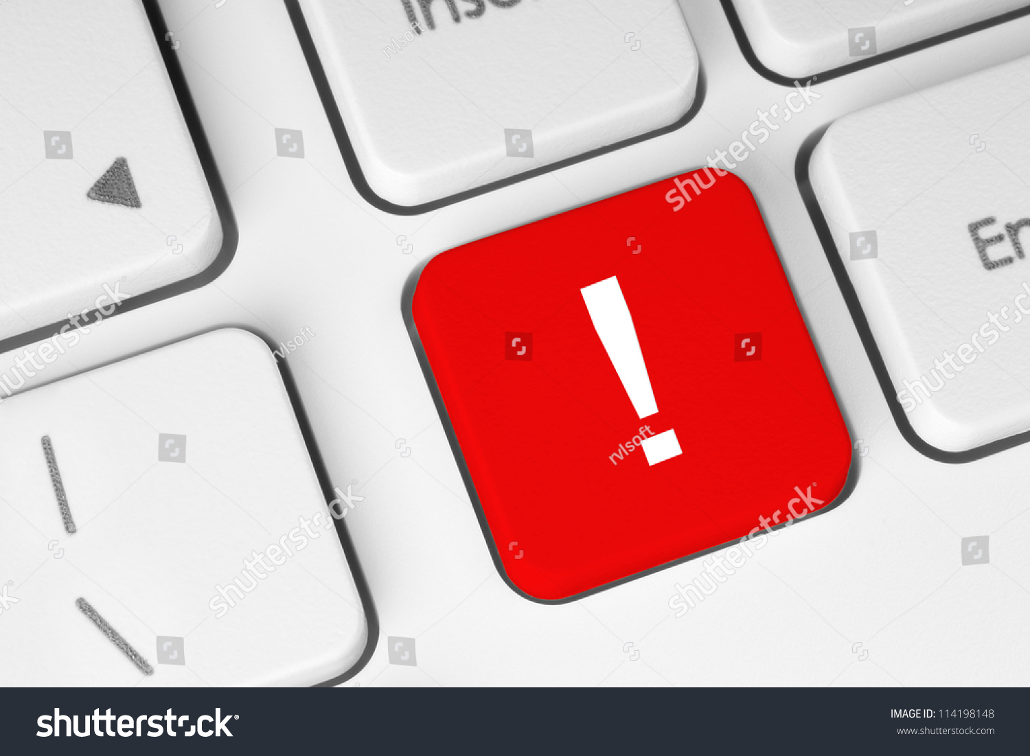 red-exclamation-mark-button-on-the-keyboard-stock-photo-114198148