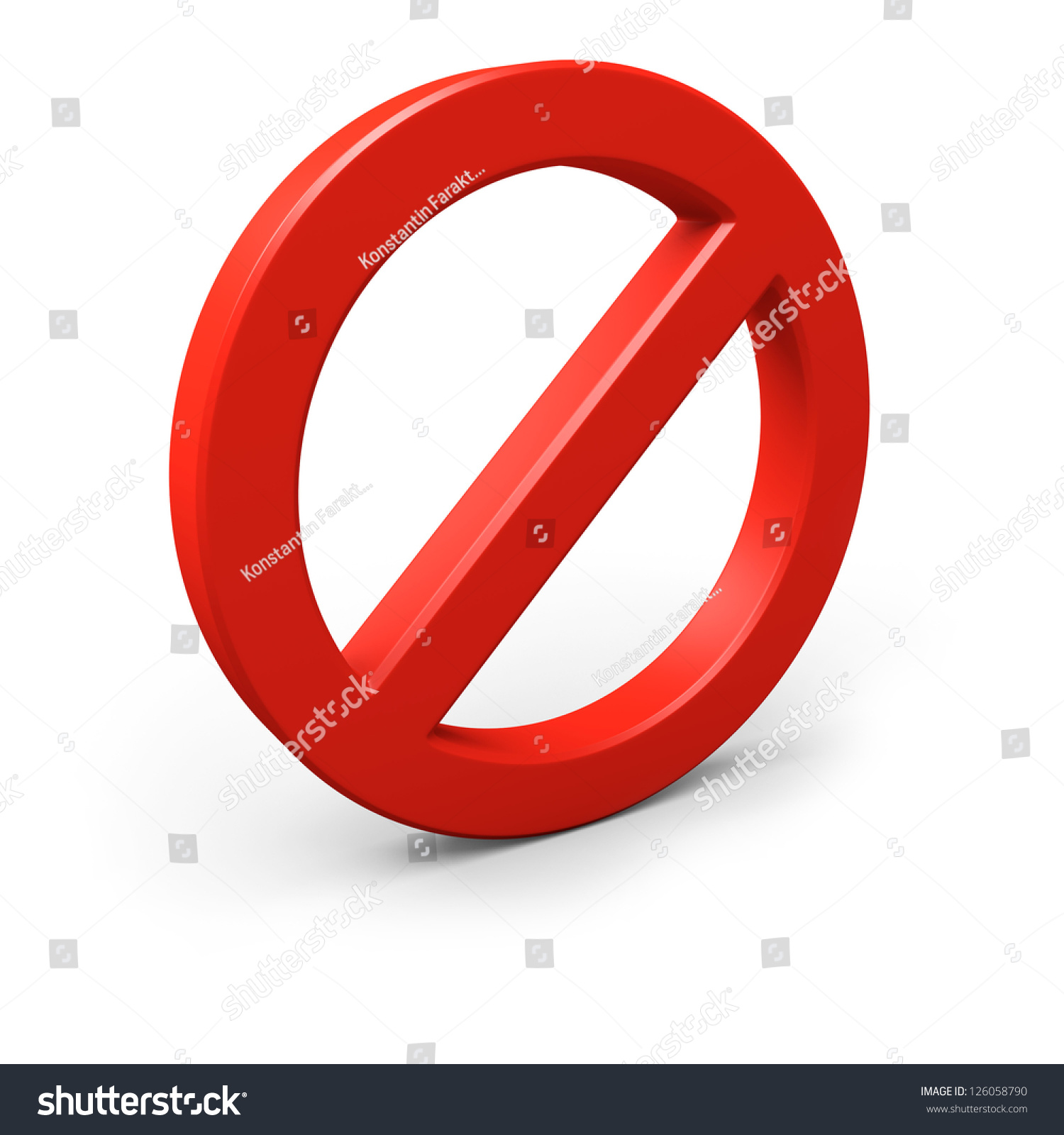 Red Forbidden Symbol Isolated On White Stock Illustration