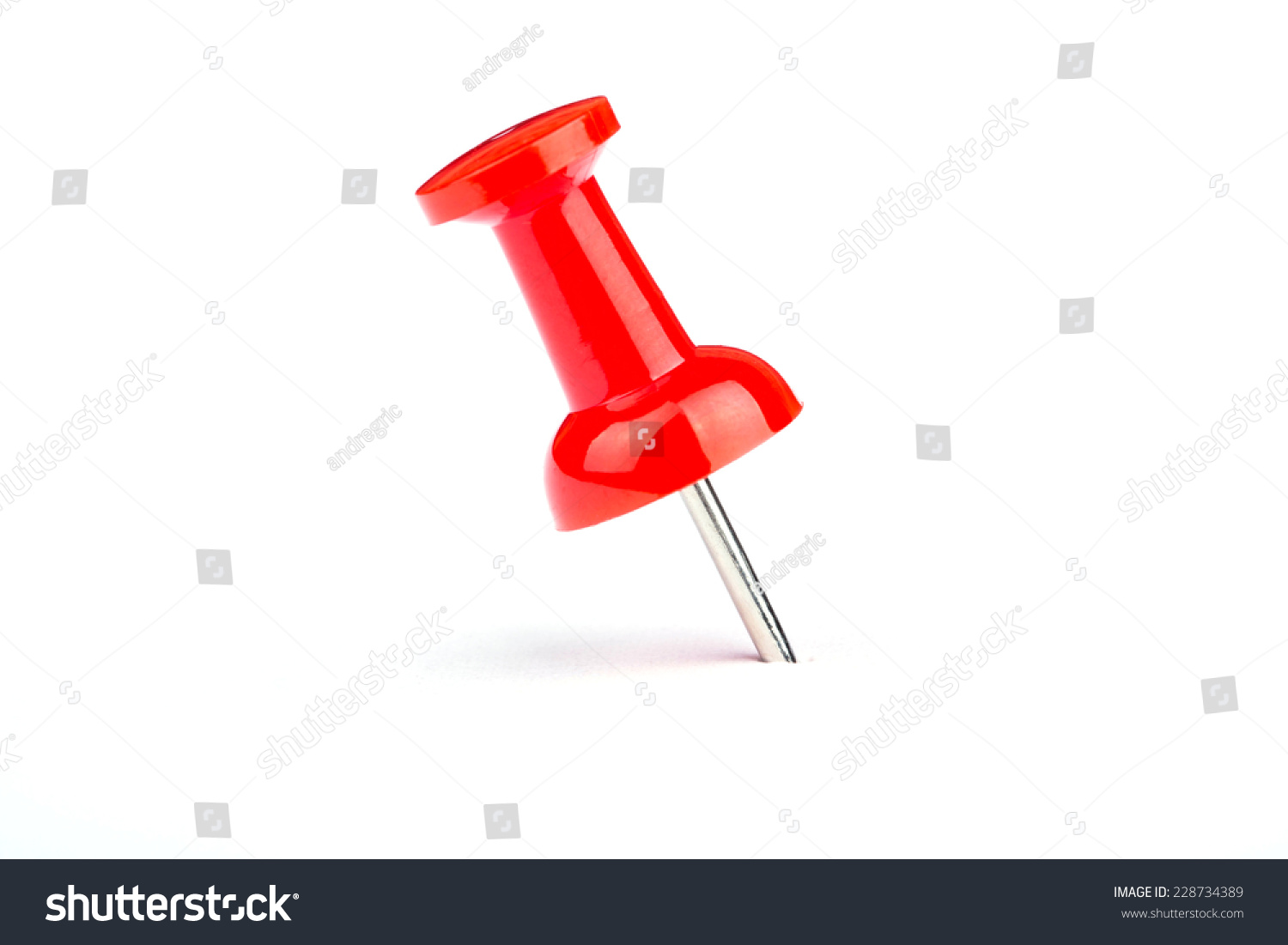 Red Pushpin On A White Background Stock Photo 228734389 : Shutterstock