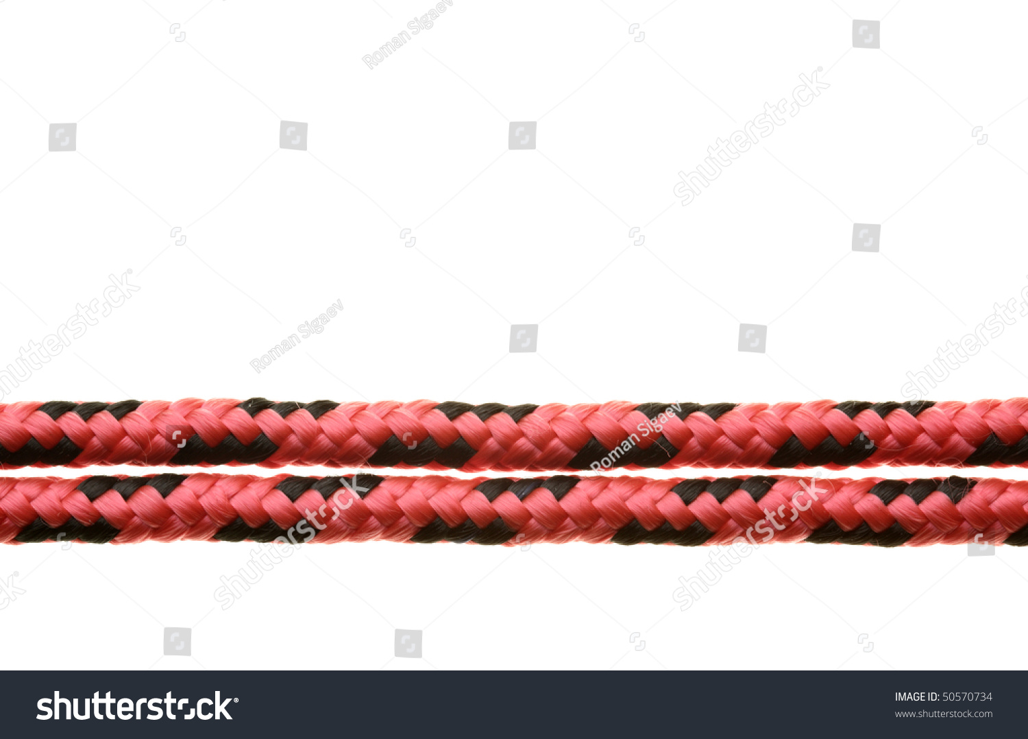 Red Rope Isolated Over The White Background Stock Photo 50570734