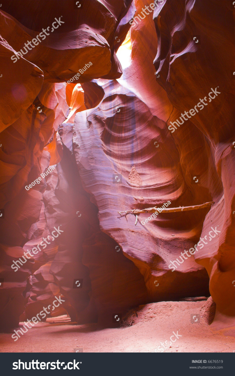Red Sandstone Cave Like Canyons Made With Water Erosion Stock Photo