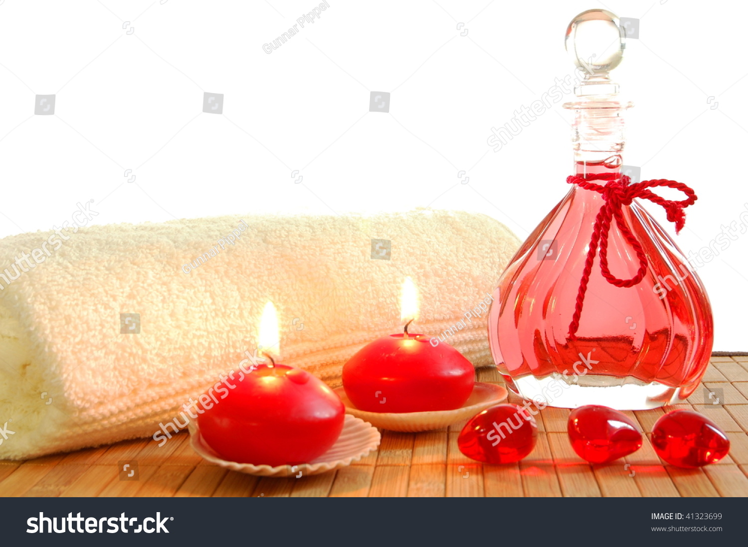 photo decoration with massage bottle candles photo decoration with massage bottle candles