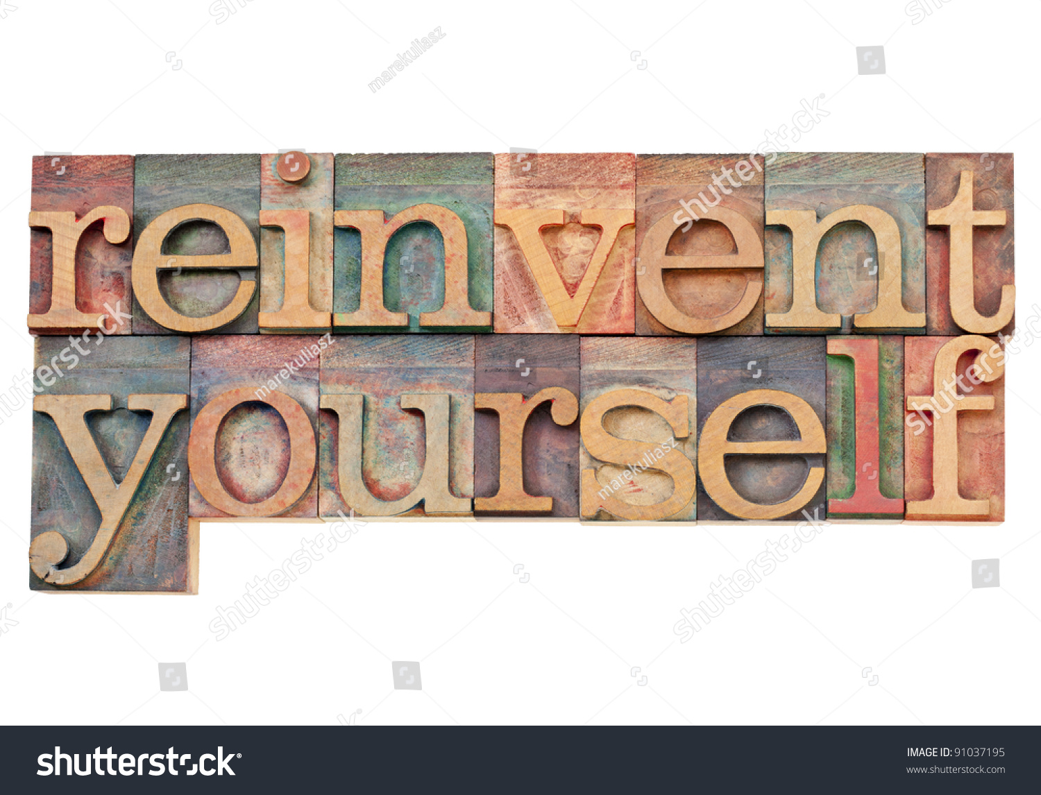 Reinvent Yourself - Personal Development Concept - Isolated Text In 