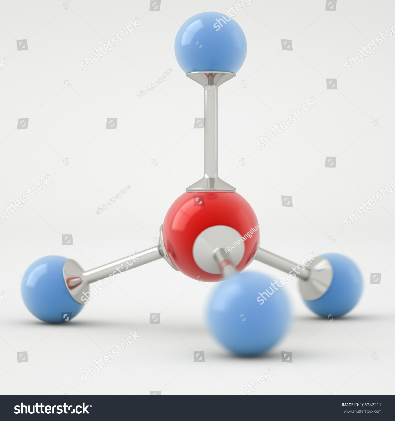 Render Methane Molecule Isolated On White Stock Illustration