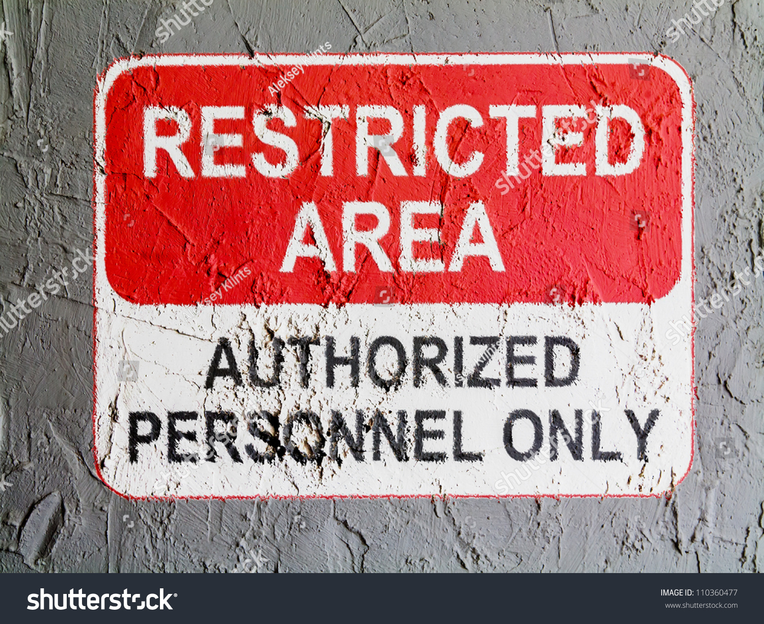 Restricted Area Sign Painted On Wall Stock Photo Shutterstock