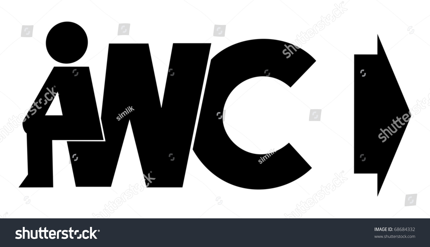 Restroom Wc Sign Stock Photo 68684332 Shutterstock