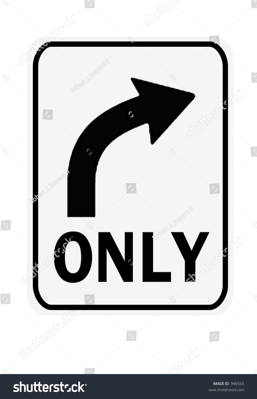 Right Turn Only Sign Isolated On Stock Illustration 946565 - Shutterstock