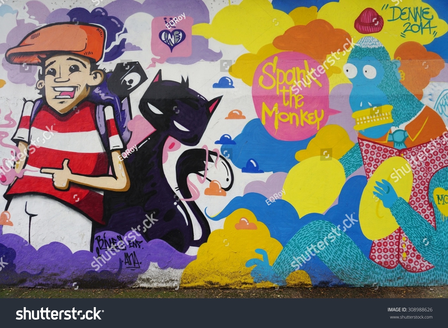 RIO DE JANEIRO BRAZIL 25 JULY 2015- Graffiti street art murals line the streets and back alleys of Rio de Janeiro especially in the Santa Teresa and Lapa neighborhoods RIO DE JANEIRO BRAZIL 25 JULY 2015- Graffiti street art murals line the streets and back alleys of Rio de Janeiro especially in the Santa Teresa and Lapa neighborhoods