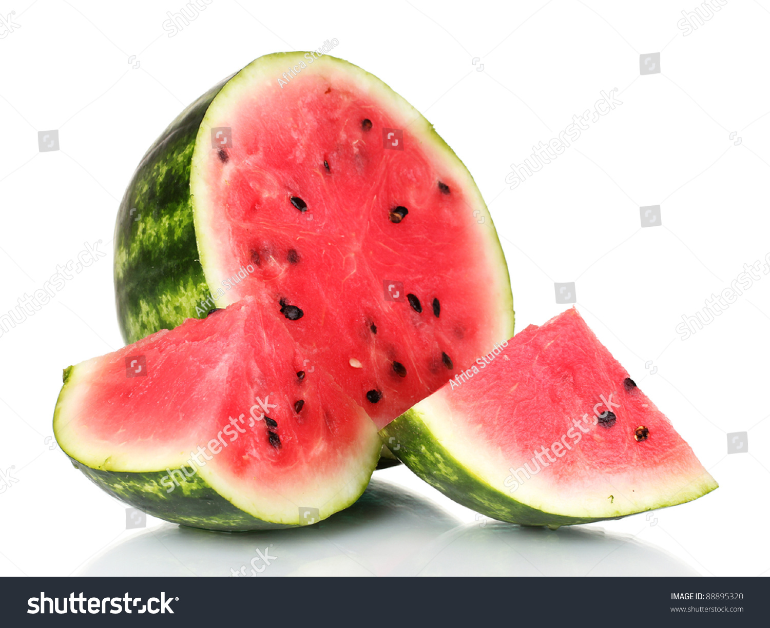 Ripe Sweet Watermelon Isolated On White Stock Photo 88895320 Shutterstock