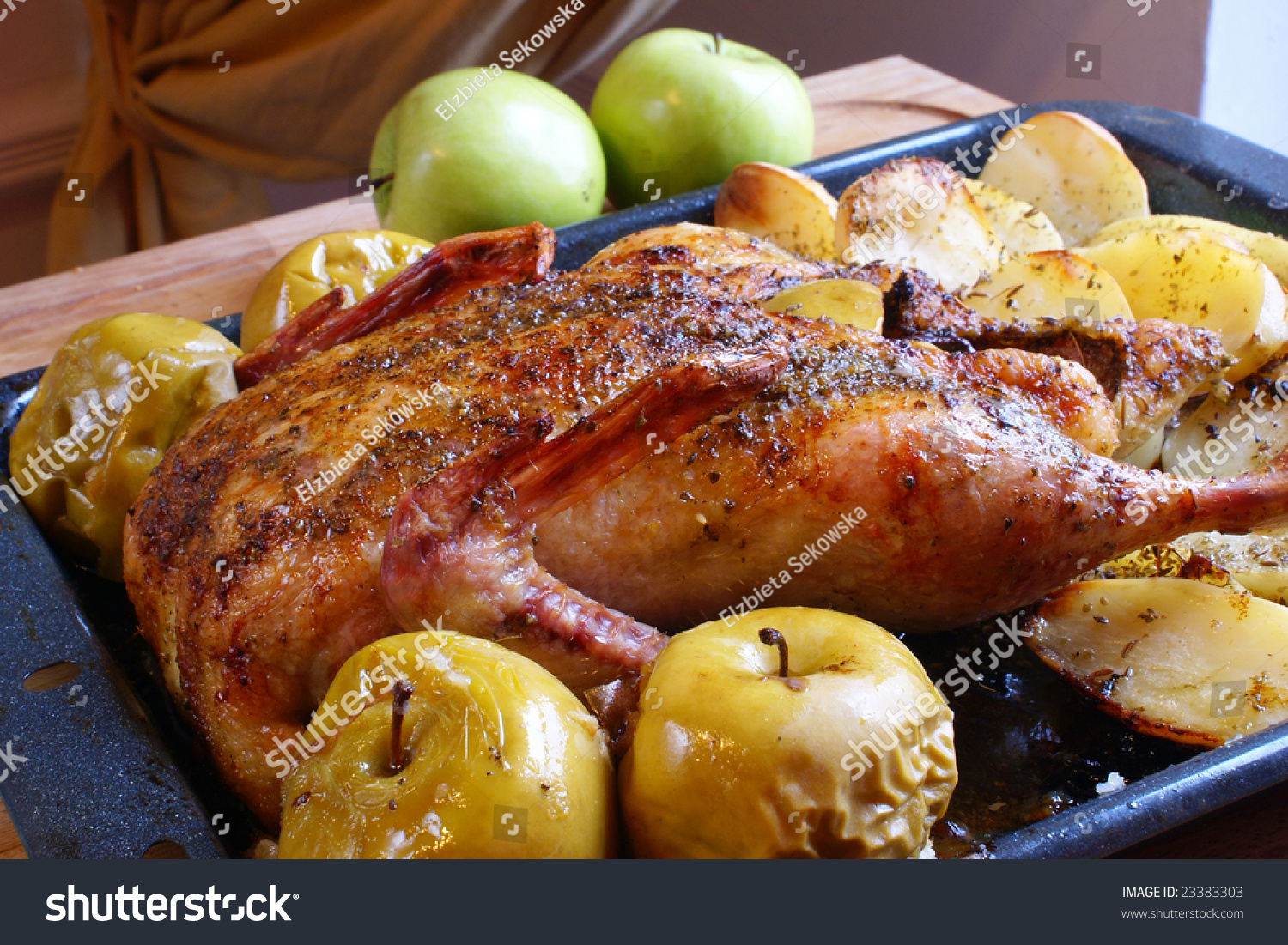 roast duck with apples and prunes