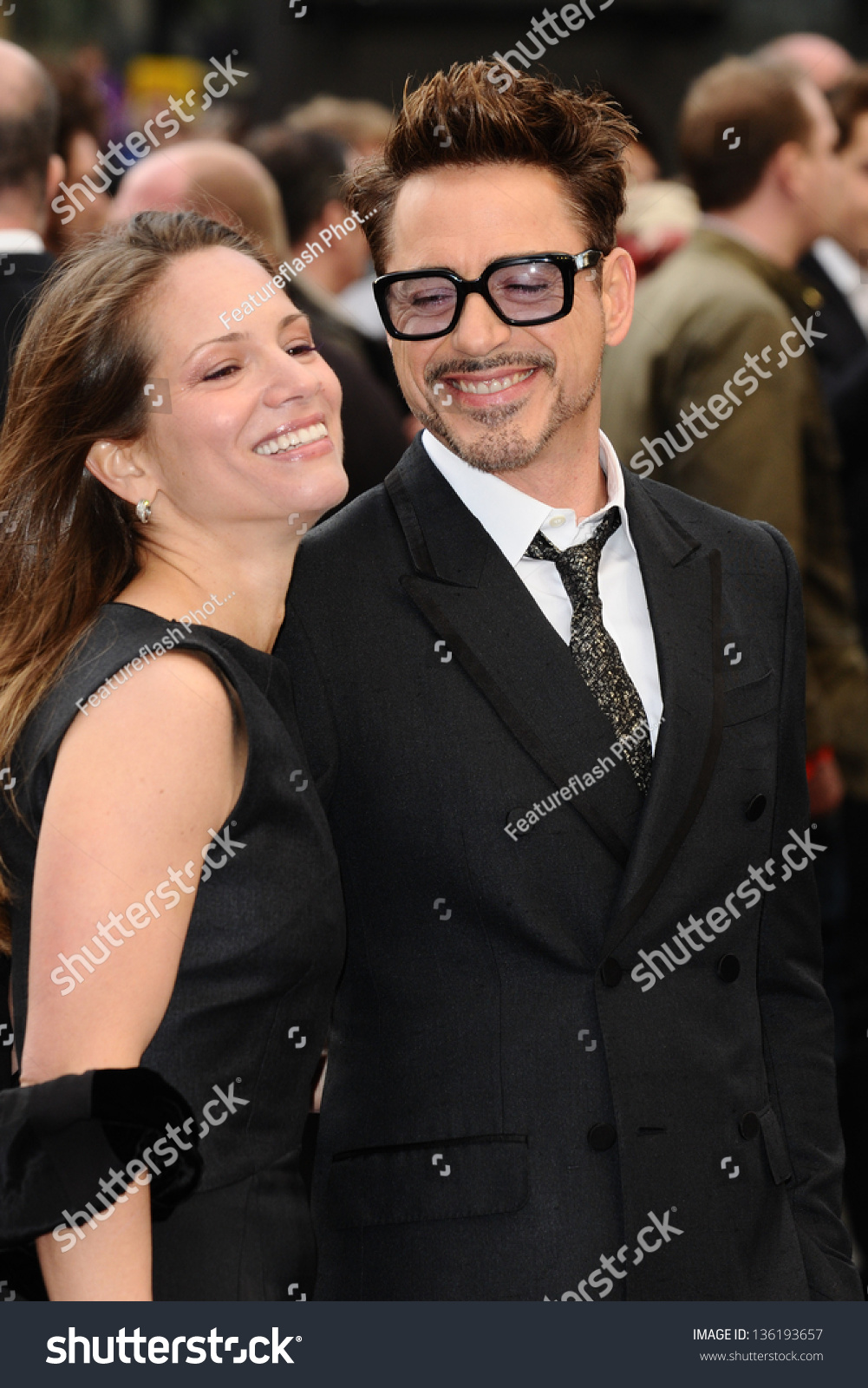 Robert Downey Jr And Wife Arriving For The Iron Man 3 Premiere Odeon