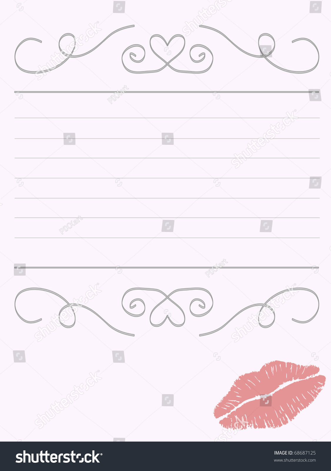 Romantic writing paper