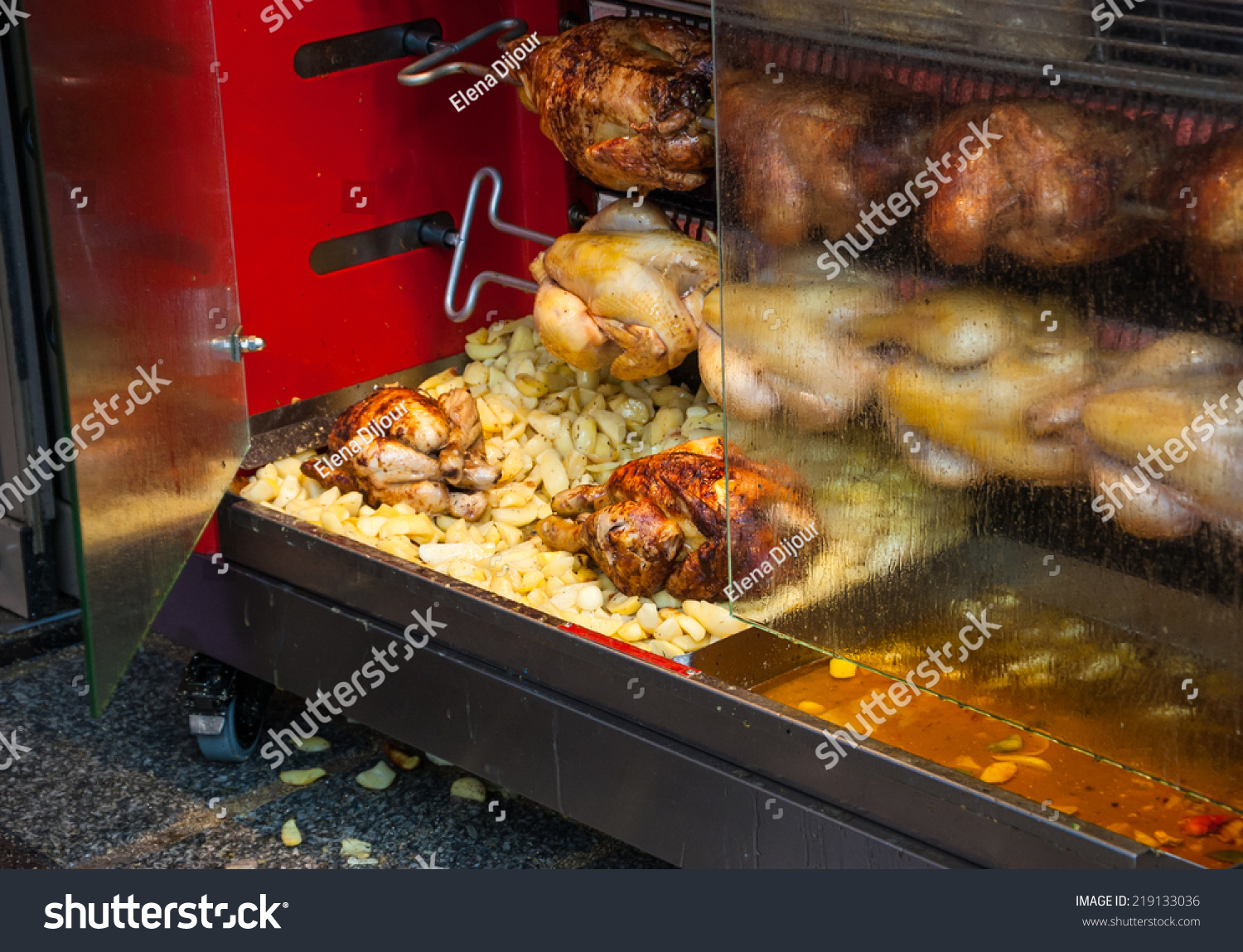 Rotisserie Chicken And Potatoes Near The Entrance To The ...