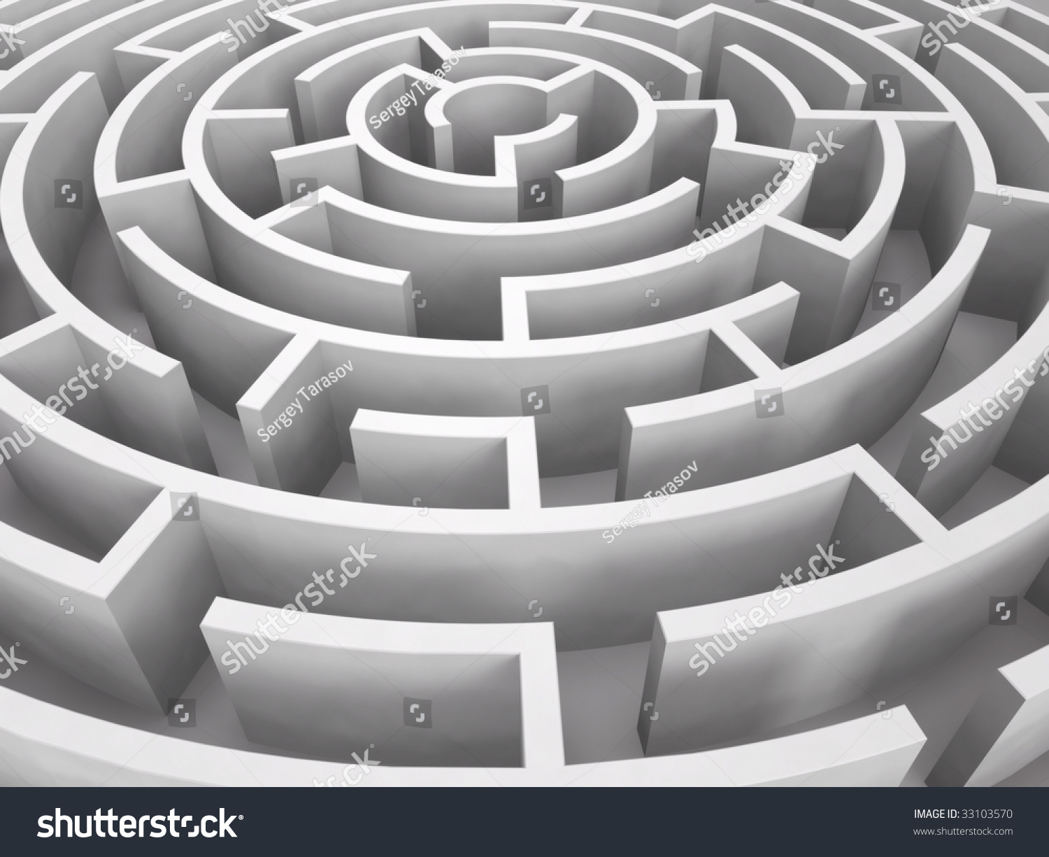 Round Maze 3d Rendered Image Stock Photo 33103570 Shutterstock