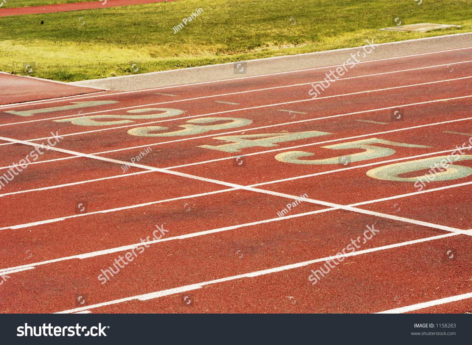 Running Lanes At A College Track And Field Stadium. Stock Photo 1158283 Shutterstock