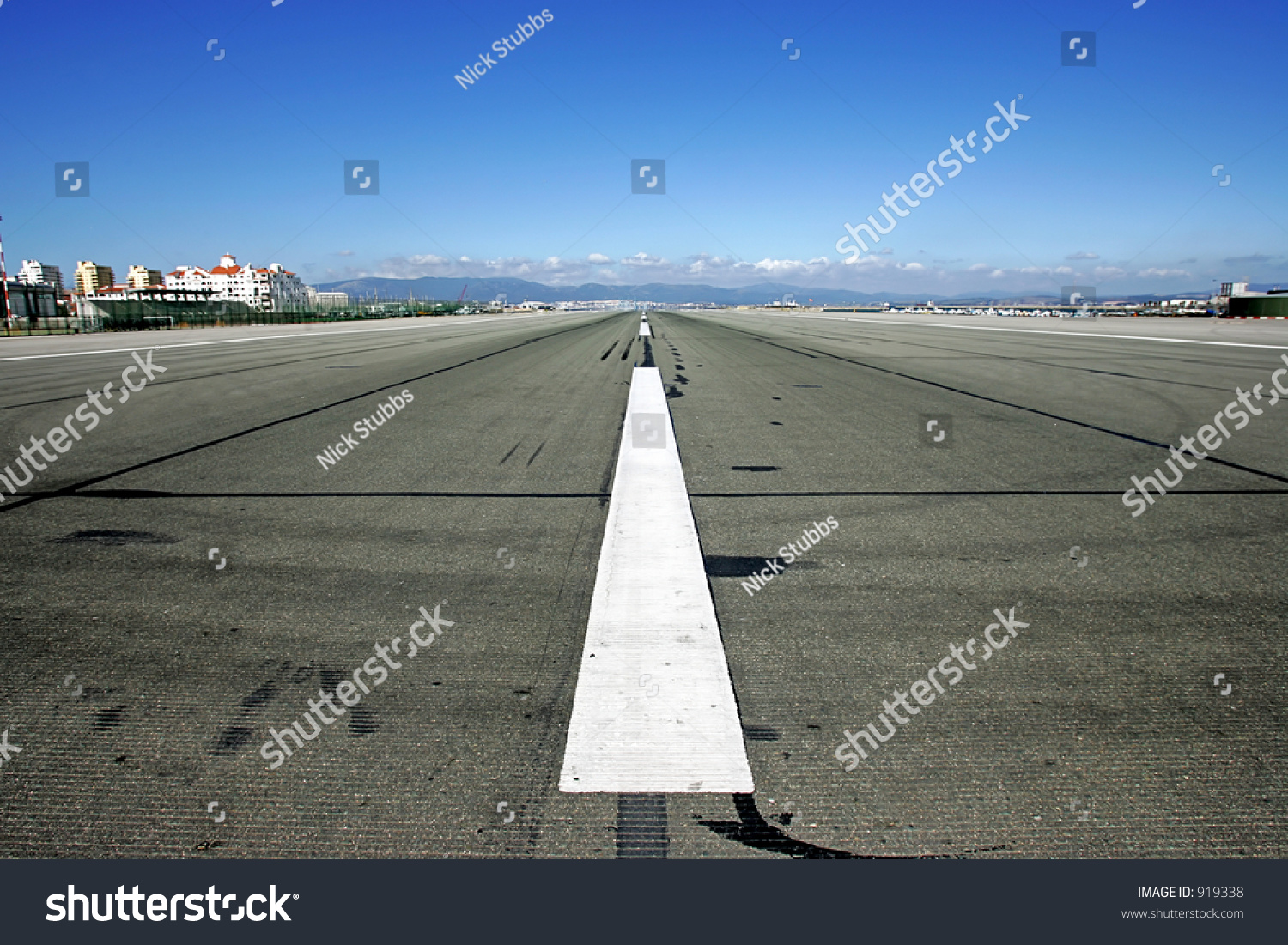 Runway Gibraltar Airport Deep Rich Blue Stock Photo 919338 - Shutterstock