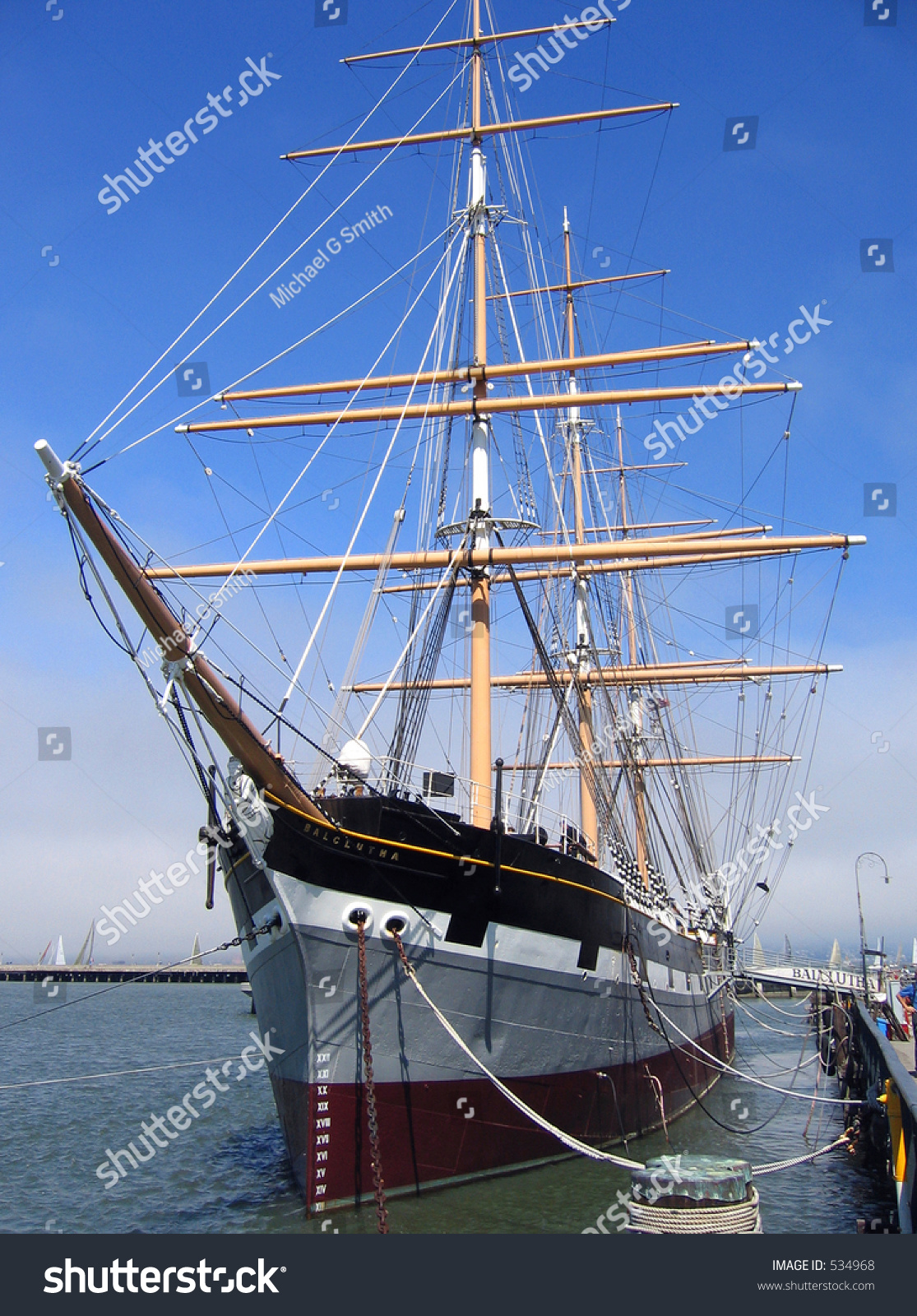 Sailing Ship Balclutha Docked In San Francisco Stock Photo 534968 ...