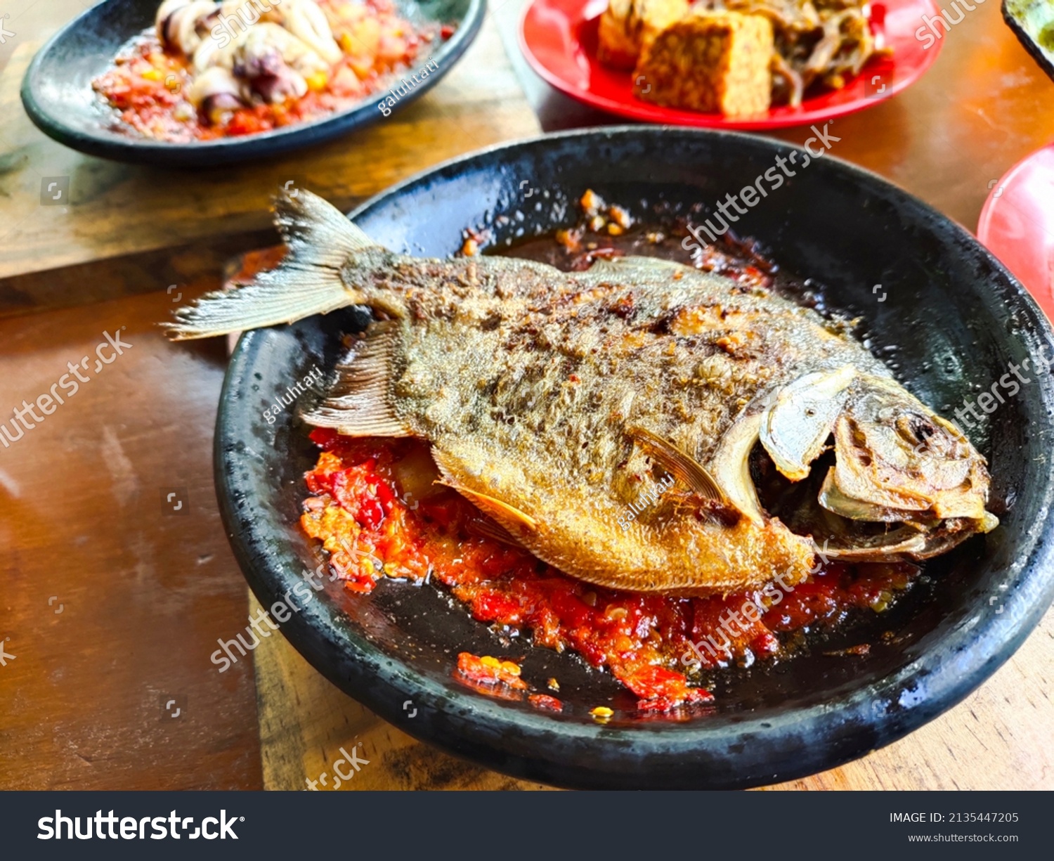 Sambal Gami Bawal Typical Bontang Kalimantan Stock Photo 2135447205