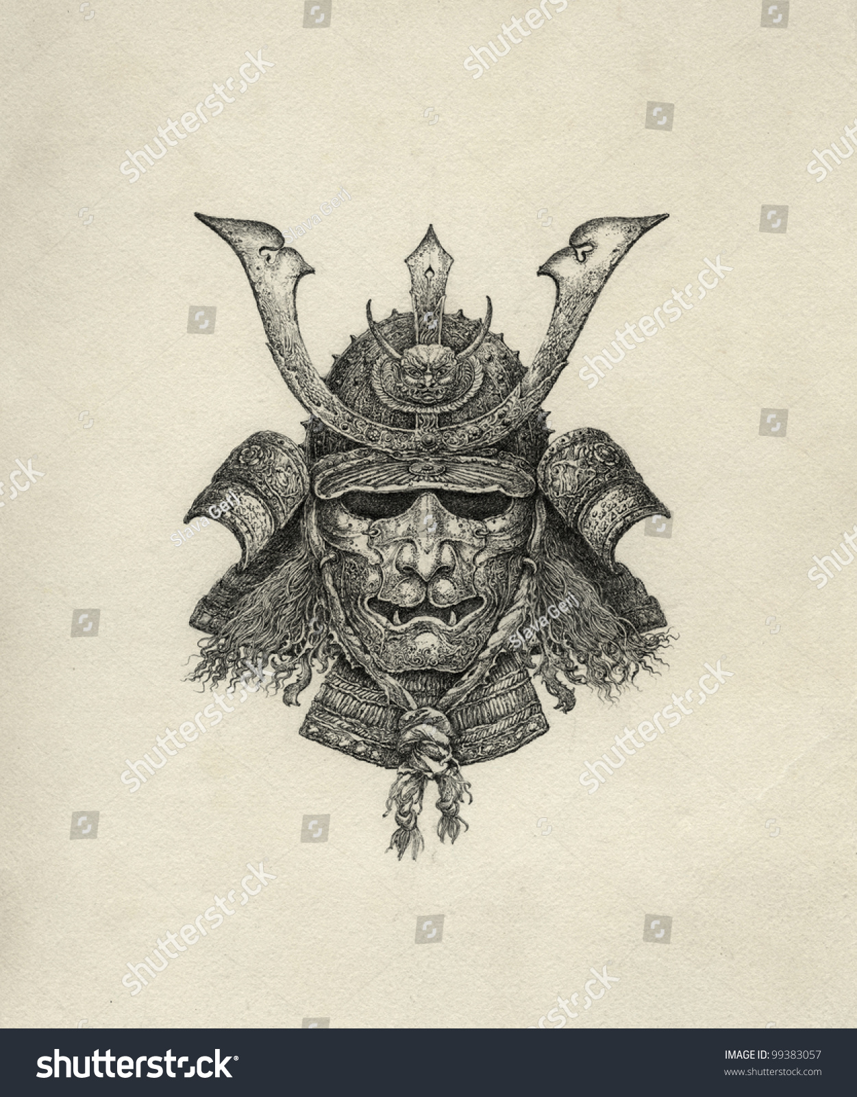 Samurai Helmet Stock Illustration 99383057 - Shutterstock