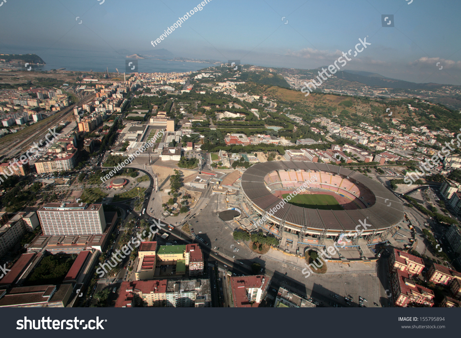 San Paolo Football Stadium Naples, Air View, Serie A Stock Photo