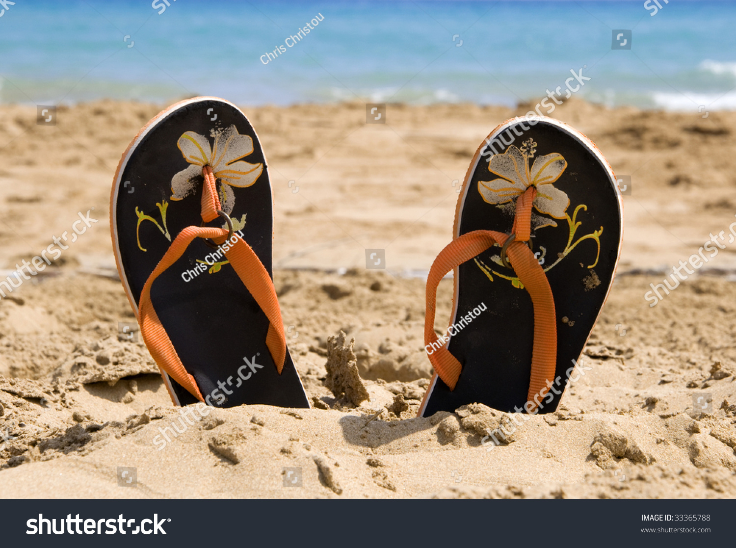 sandals on the beach