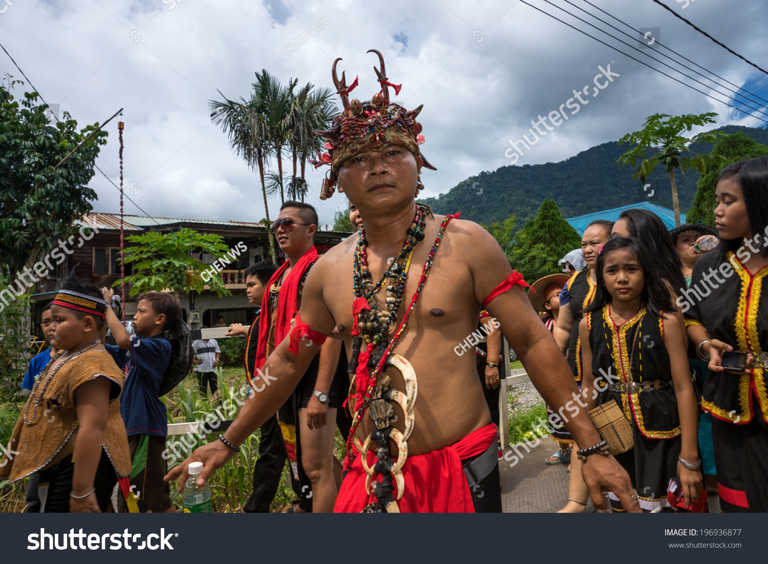 Sarawak, Malaysia: June 1, 2014: People Of The Bidayuh Tribe, An ...