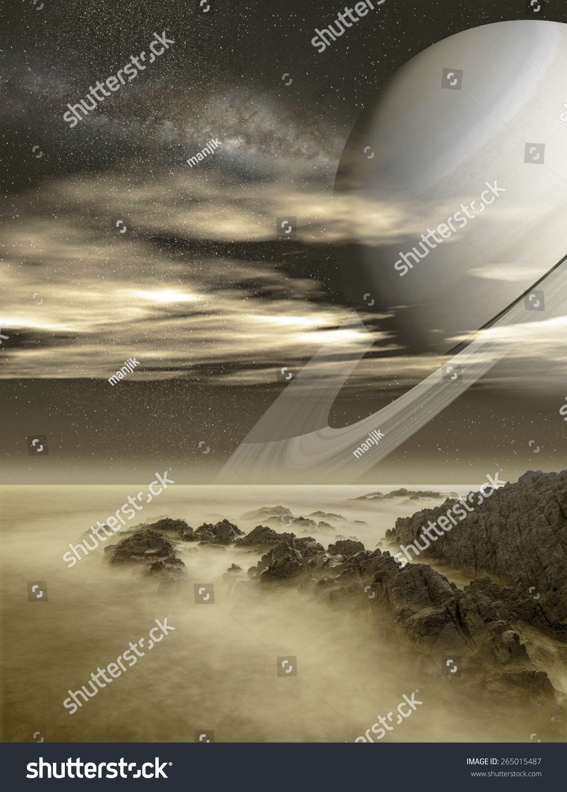 Saturn viewed from Titan moon Elements of this image furnished by NASA Saturn viewed from Titan moon Elements of this image furnished by NASA