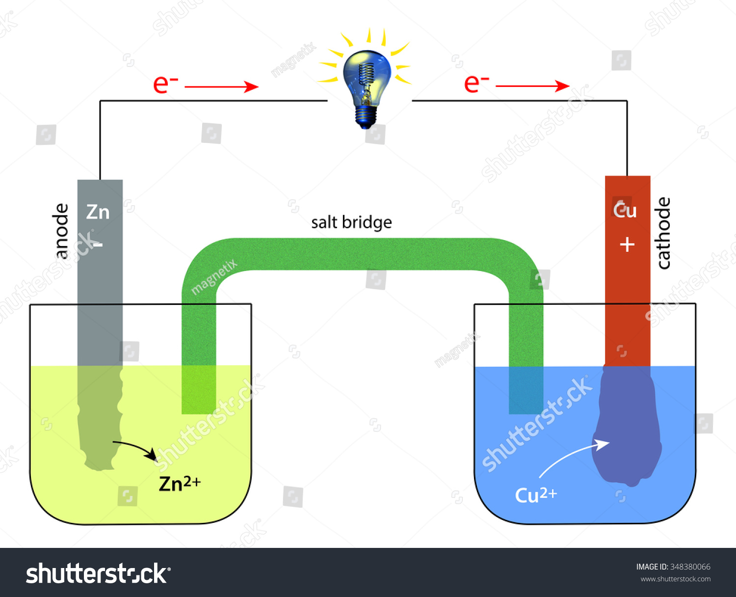 Scheme Of A Galvanic Cell - Daniell Element Stock Photo 348380066