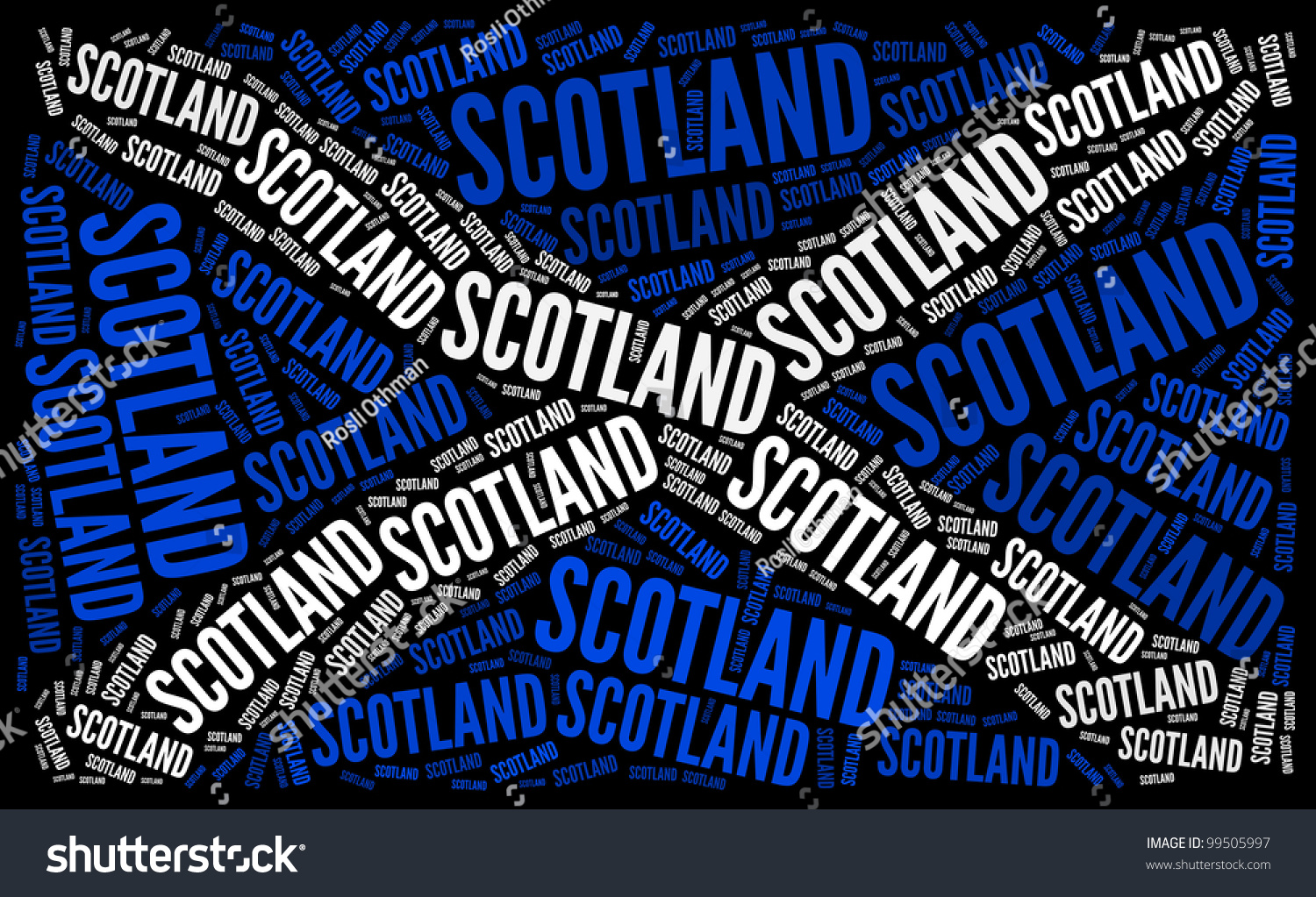 Scotland National Country Flag Symbol Infotext Stock Illustration 