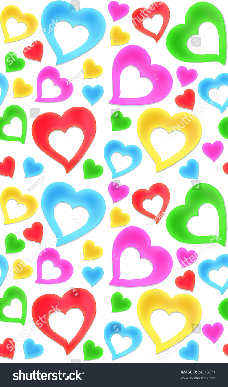 Seamless Colorful Hearts Texture Seamless Colorful Hearts Texture Stock Photo 24315571