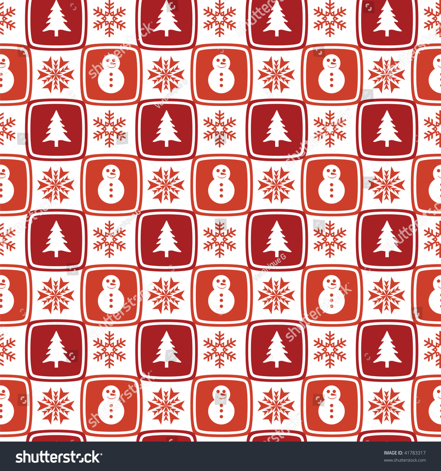 Seamless Retro Christmas Wallpaper Stock Illustration 41783317 - Shutterstock