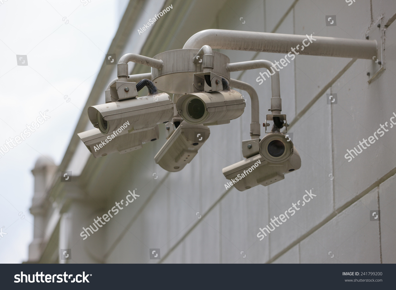 Security Camera Front Apartment Building Stock Photo 241799200