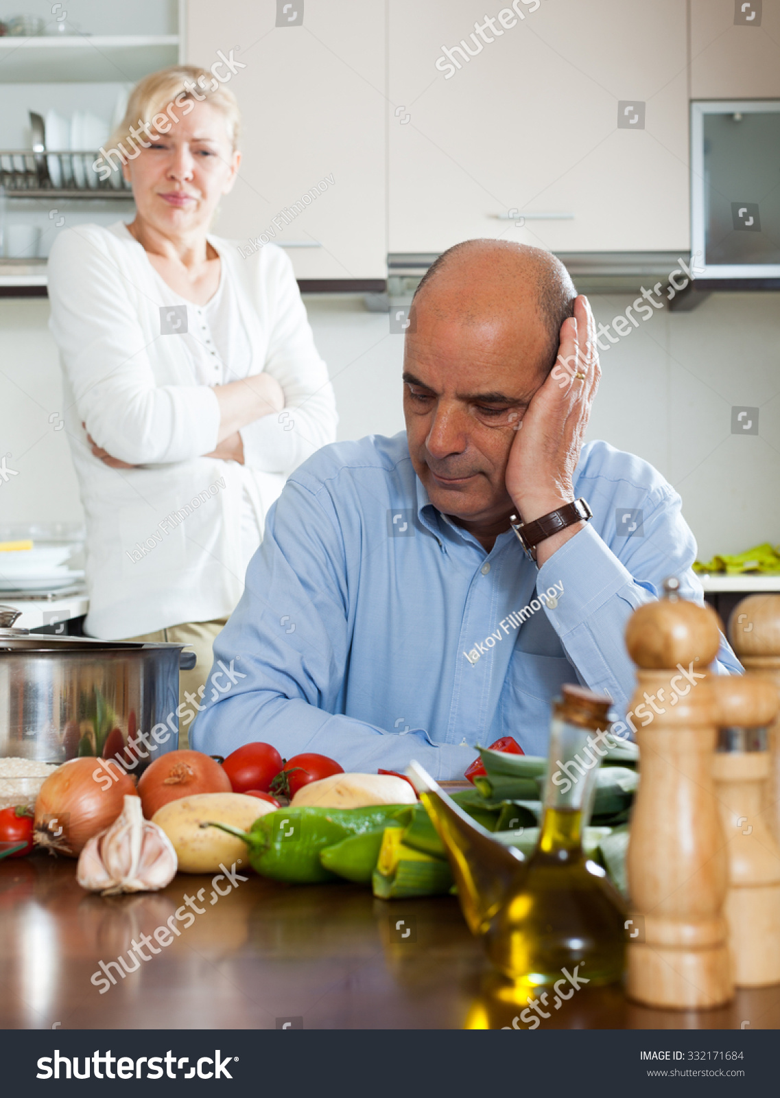 Senior Mature Wife Husband Having Quarrel Stock Photo 332171684