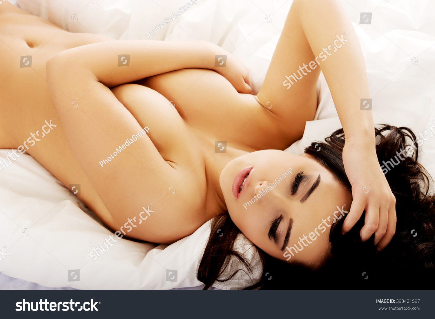 Sensual Topless Woman Lying On Bed Stock Photo 393421597 Shutterstock