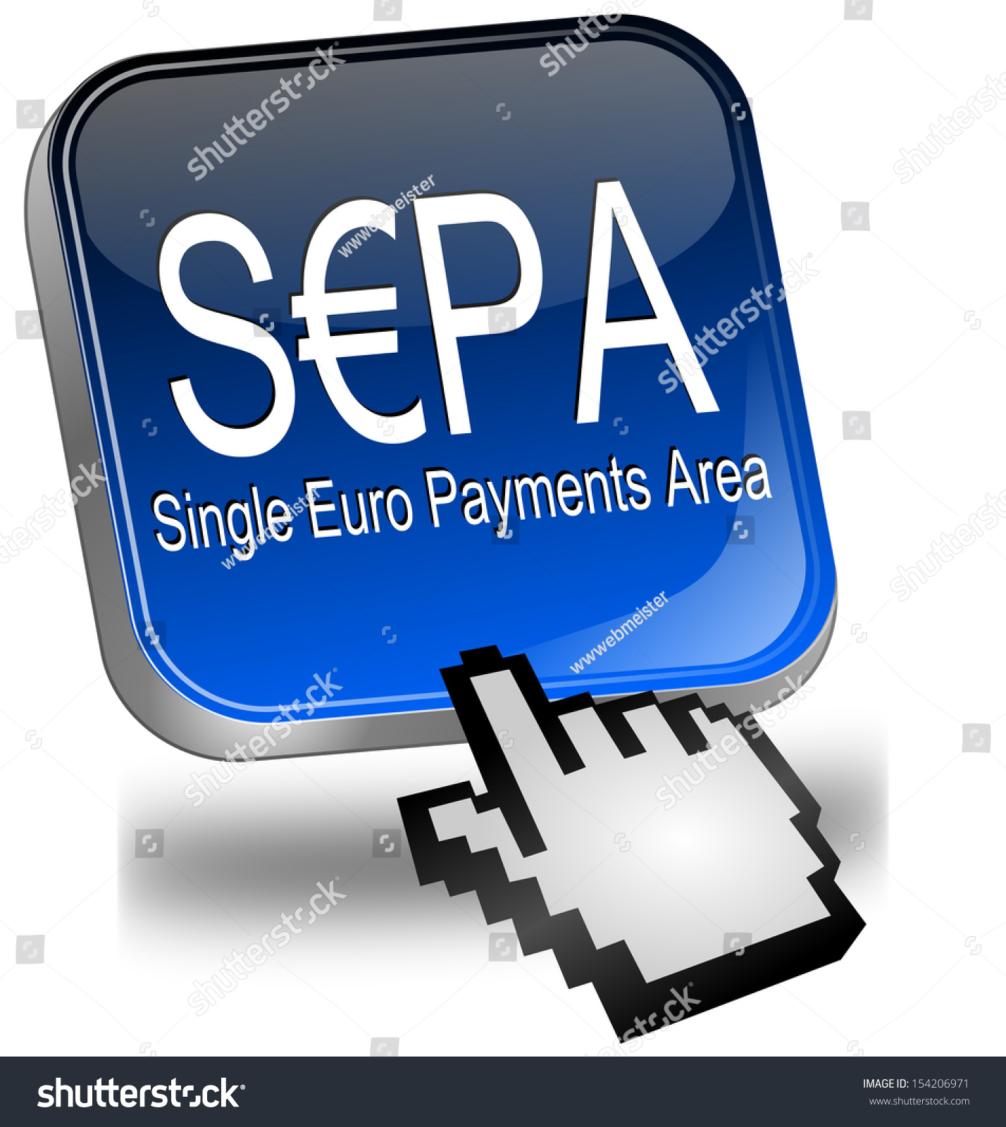 Sepa - Single Euro Payments Area - Button With Cursor Imagen De Archivo ...