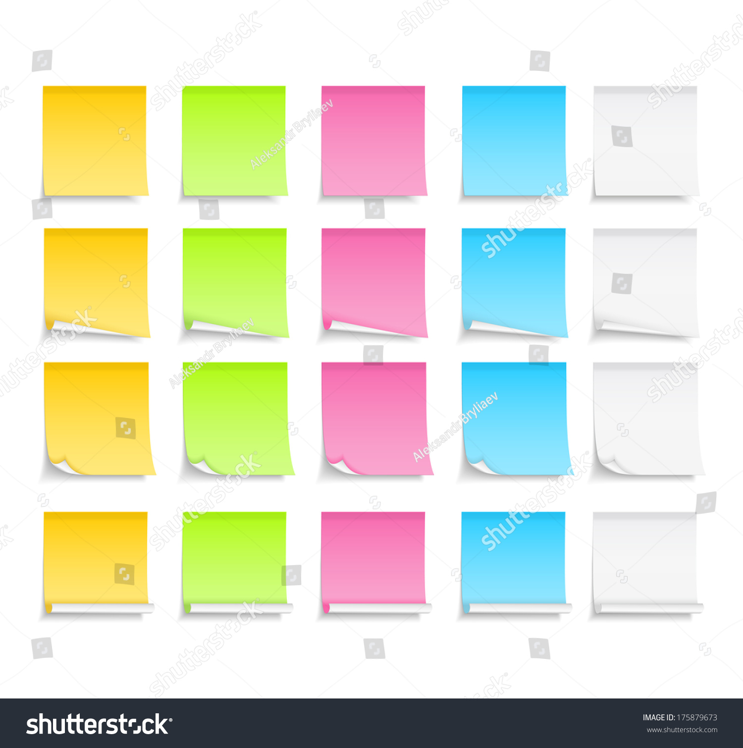 Set Od Different Colored PostIt Notes Stock Photo 175879673 Shutterstock